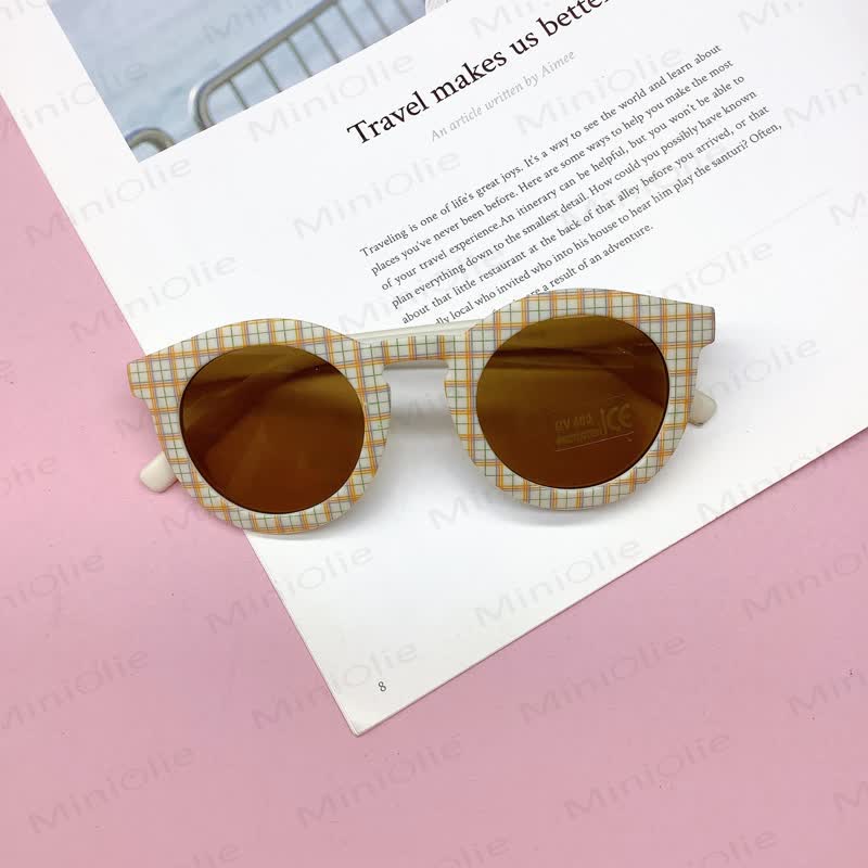 Baby Striped Checkerboard Sunglasses(1-6 Years) - Plaid - image 6