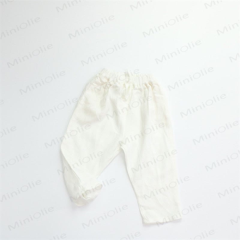 Toddler Solid Color Neutral Timeless Pants - White - 10Y - image 5