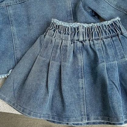 Toddler Baby Blue Denim Jacket and Skirt 2-piece Set - image 6