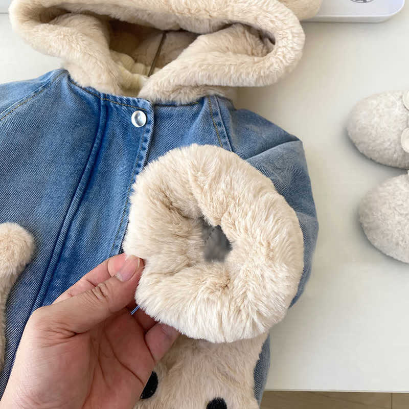 Kids Girl Bunny Cowboy Hoodie Fleece Outerwear - image 6