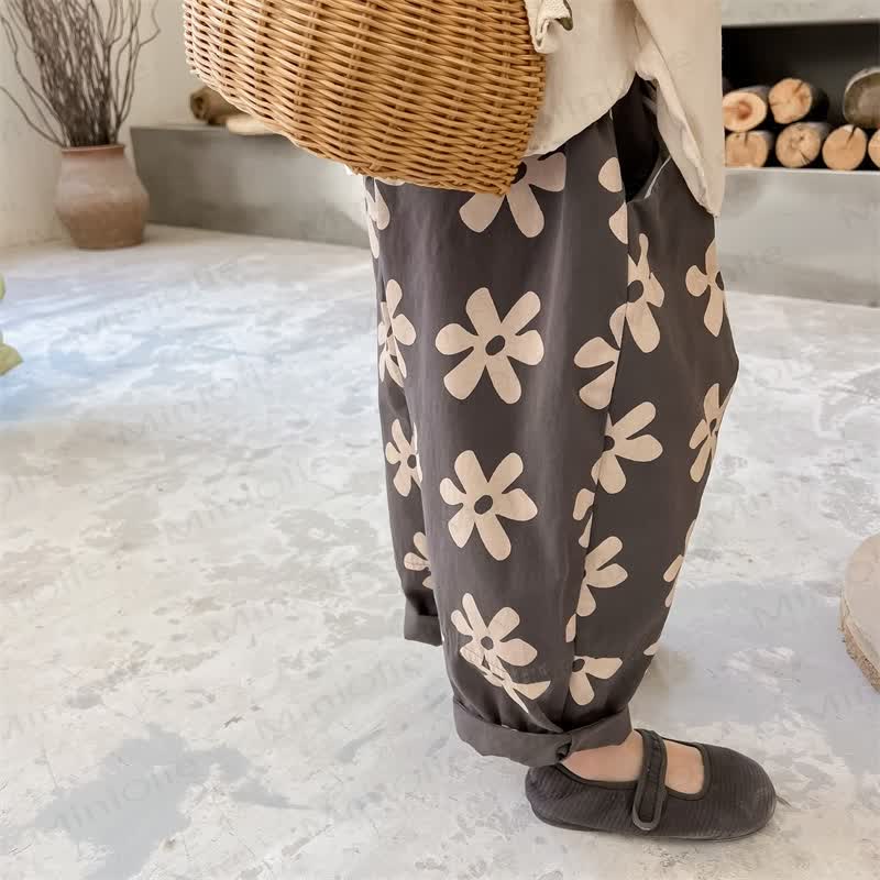 Toddler Retro Flower Loose Pants - image 24
