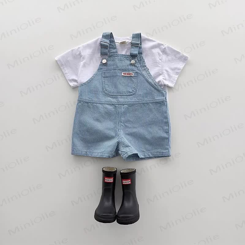Baby Toddler Striped Overalls - Blue - 4-5T - image 3