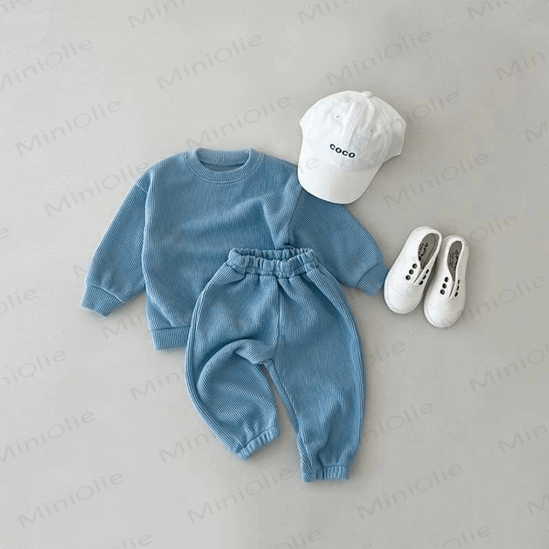 Baby Toddler Solid Color Casual 2 Pieces Set - Blue - 5-7T - image 4