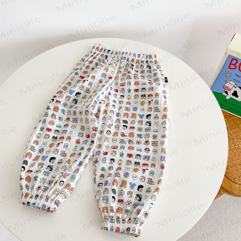 Toddler Colorful Bear Flower Strawberry Pants - White - 8-9T - image 16