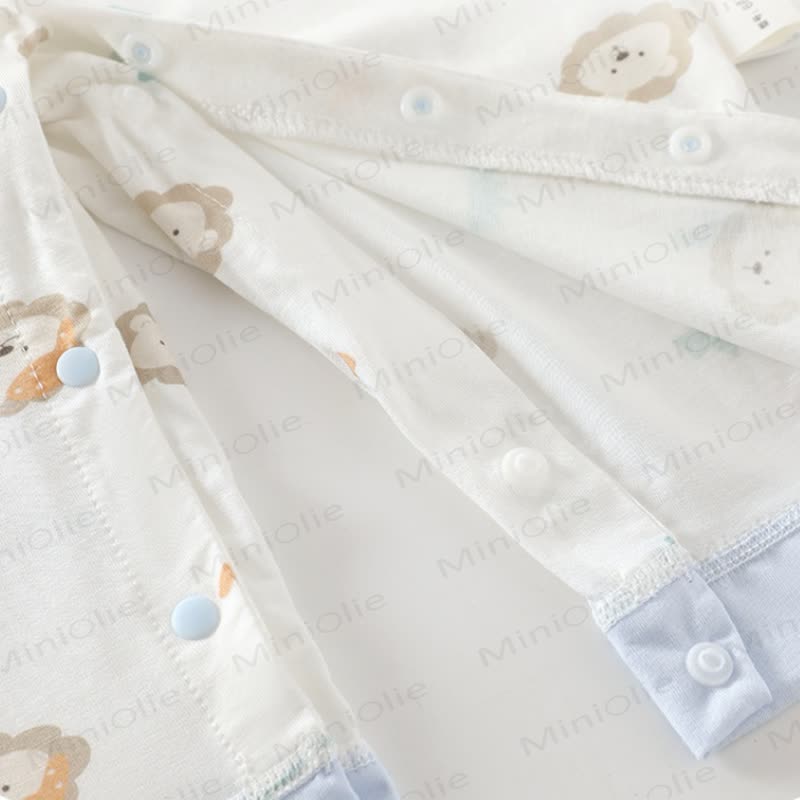 Baby White Animal Print Pajamas Romper - image 6