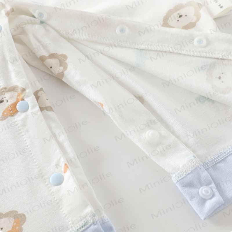 Baby White Animal Print Pajamas Romper - image 6