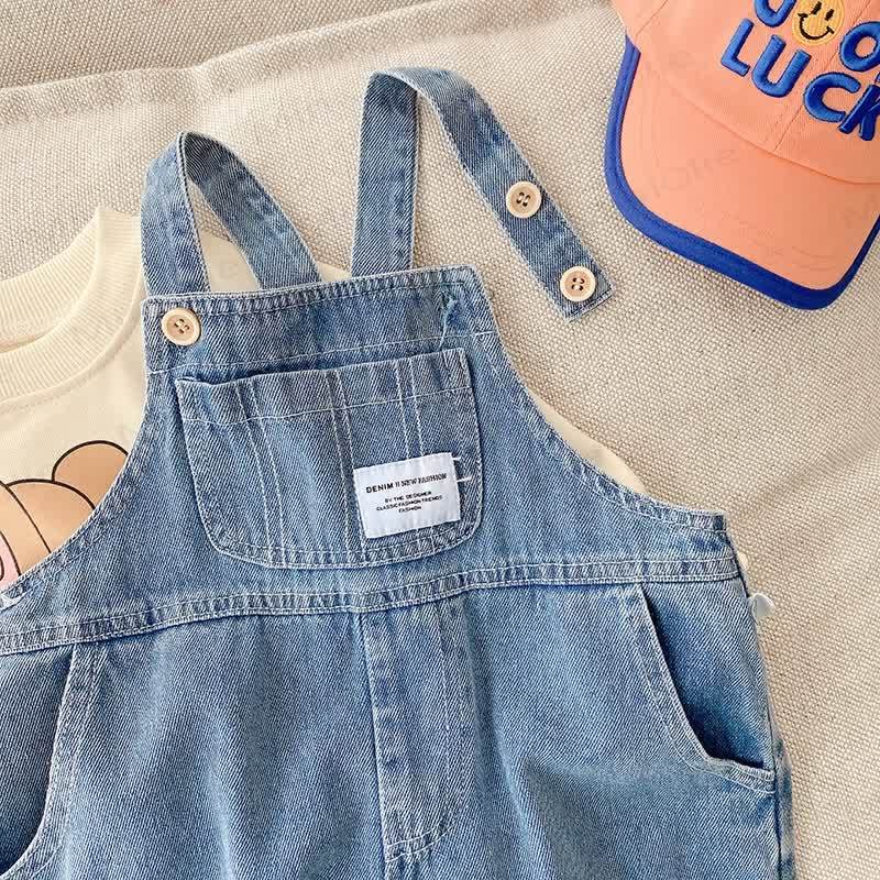 Toddler Patch Pocket Blue Denim Overalls - image 6