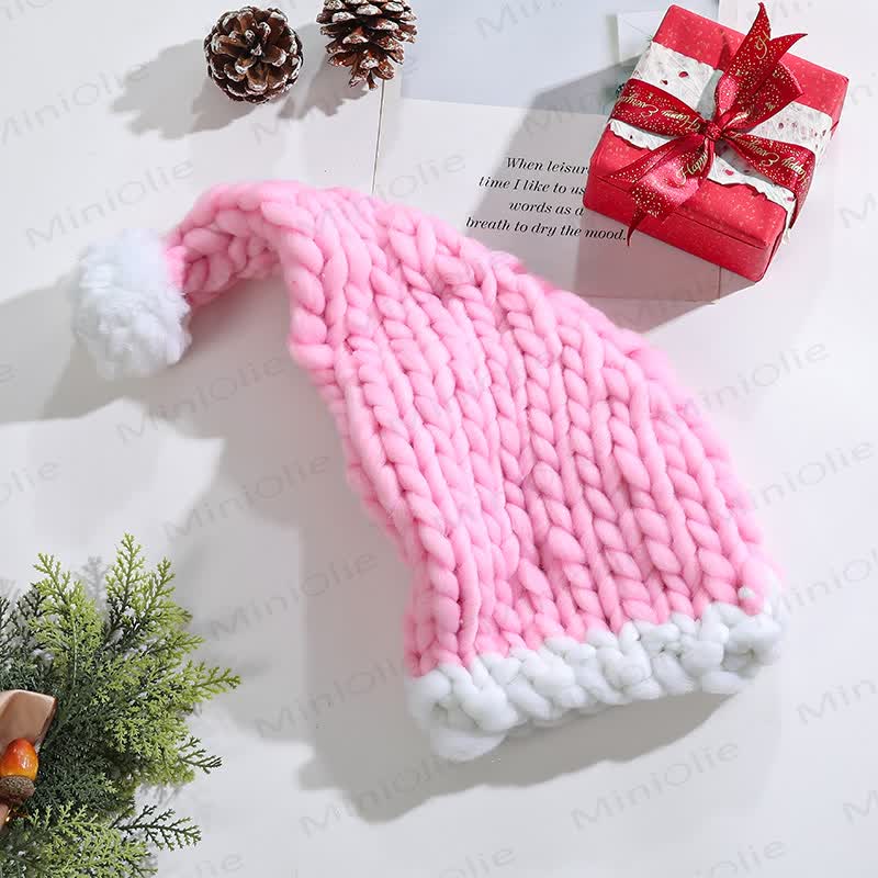Baby Lovely Knitted Christmas Beanie - Pink - Adult - image 7