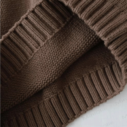 Kid Solid Color Crew Neck Knitted Sweater - image 11