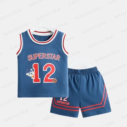 Baby Toddler Sport Mesh Tank Top and Shorts 2-piece Set - Blue - 6-7T - image 3