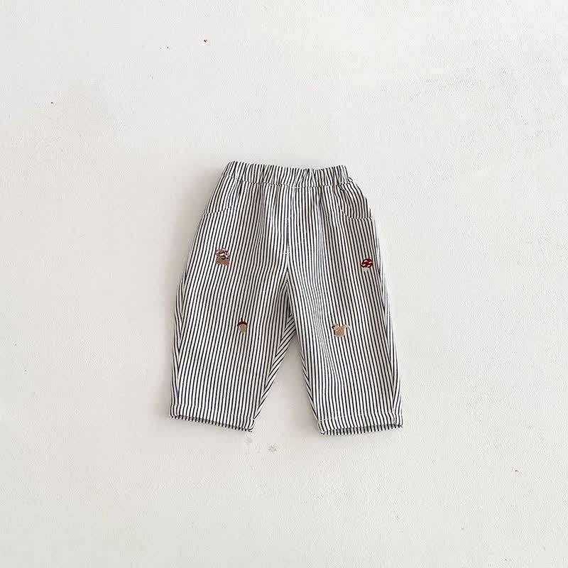 Baby Toddler Boy Squirrel Mushroom Denim Pants - Stripe - 3-5T - image 6