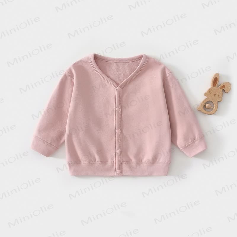 Baby Toddler Waffle Knit Front Snap Cardigan Coat - Pink - 3-4T - image 9