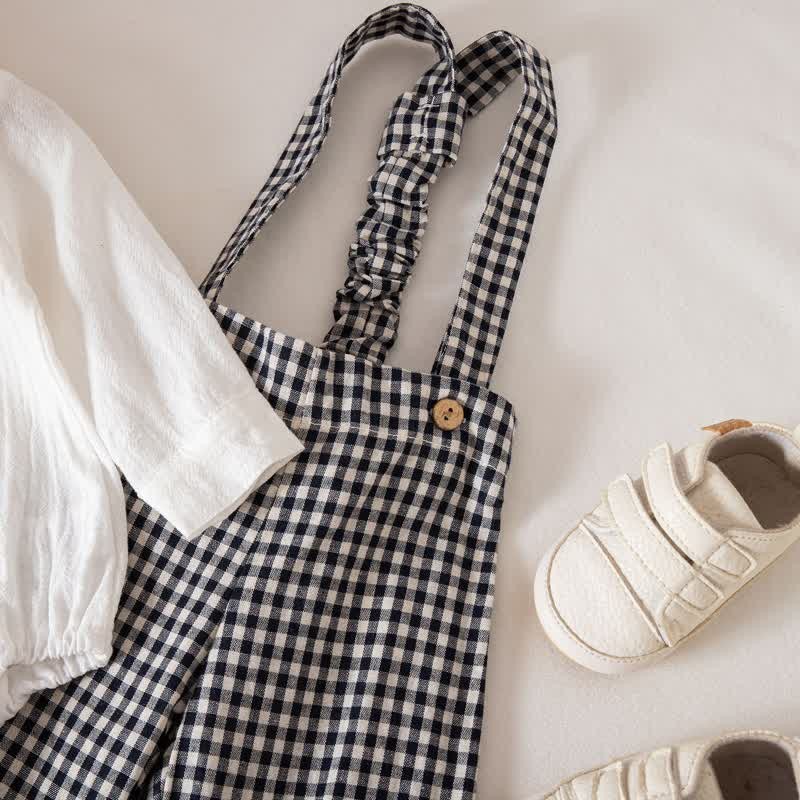 Baby Boy Gentleman Plaid Bodysuit Overalls 2-piece Set - image 9