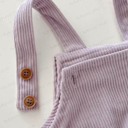Baby Purple Bunny Corduroy Overalls or Striped Top - image 7