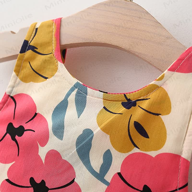 Baby Bowknot Florals Dress with Hat - image 5