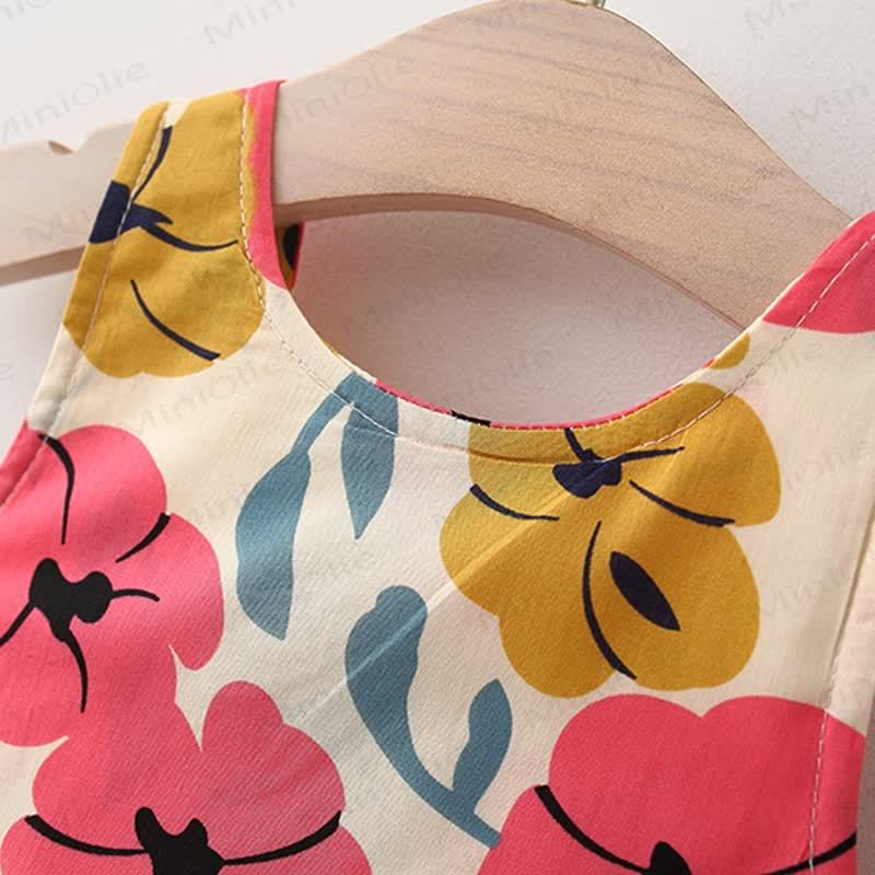 Baby Bowknot Florals Dress with Hat - image 5