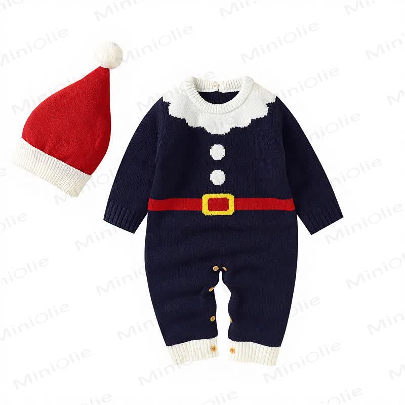 Baby Christmas Knit Romper with Hat - image 5