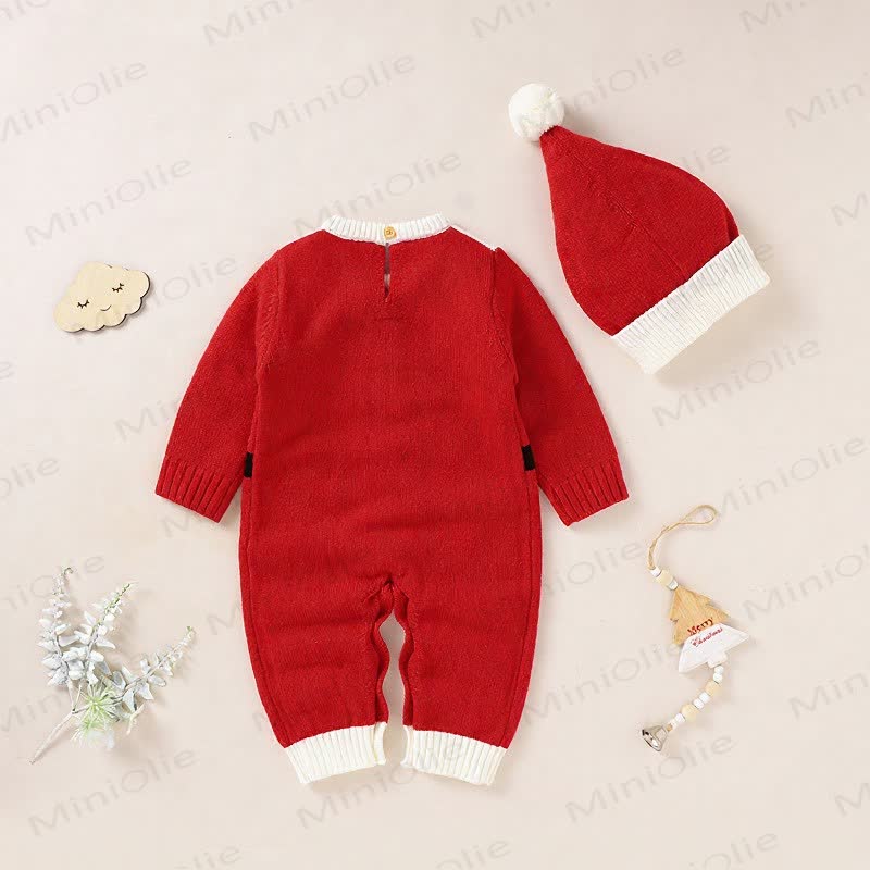 Baby Christmas Knit Romper with Hat - image 3