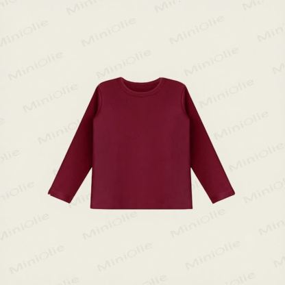 Toddler Cotton Solid Color Long Sleeve Top - Angora Red - 12-13T - image 24