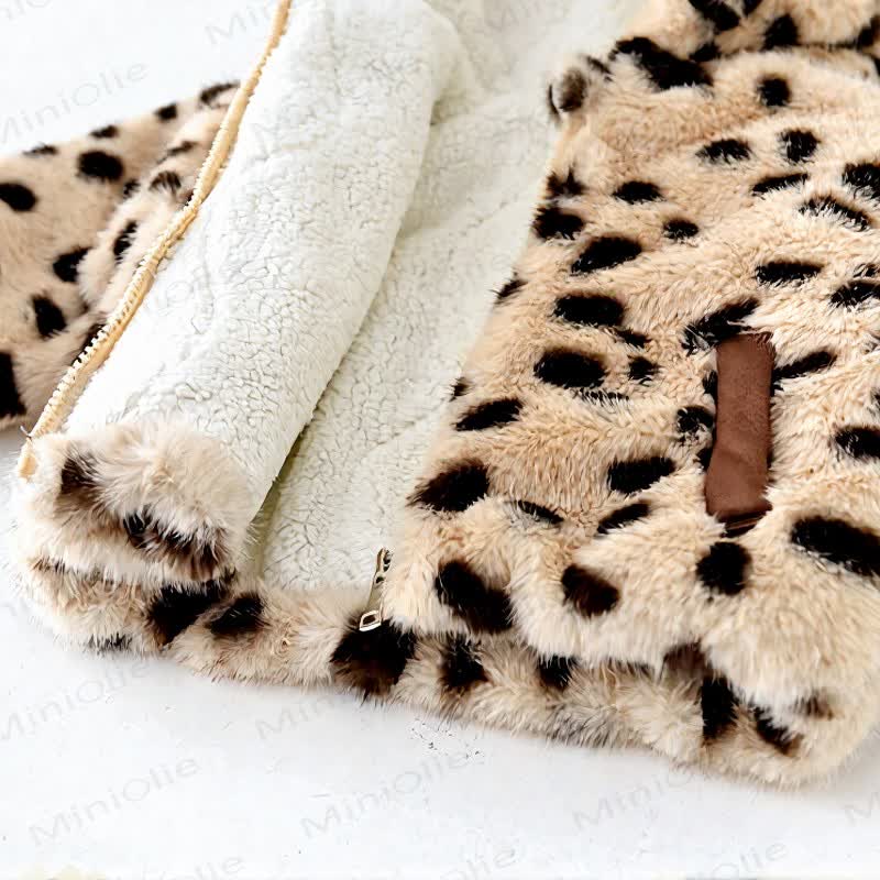 Baby Leopard Faux Fur Ear Hood Outerwear - image 4