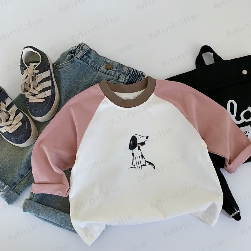 Kid Dalmatian Dog Raglan T-Shirt - Pink - 8Y - image 9