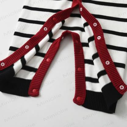 Baby Knitted Striped Heart Romper - image 6
