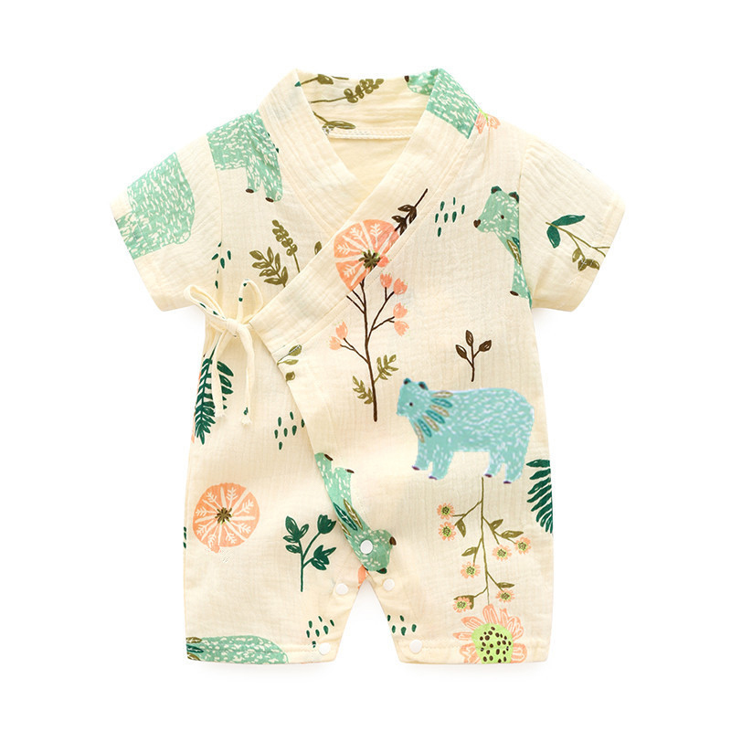 Baby Kimono Romper - Yellow Bear - 18-24M - image 5