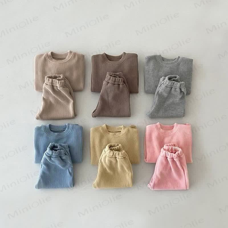 Baby Toddler Solid Color Casual 2 Pieces Set - image 7