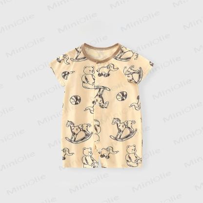 Baby Soft Cotton Short Sleeves Romper - Yellow - 2-3T - image 5