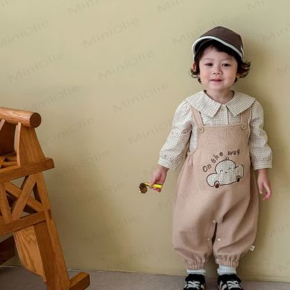 ON THE WAY Baby Happy Face Car Overalls - image 4