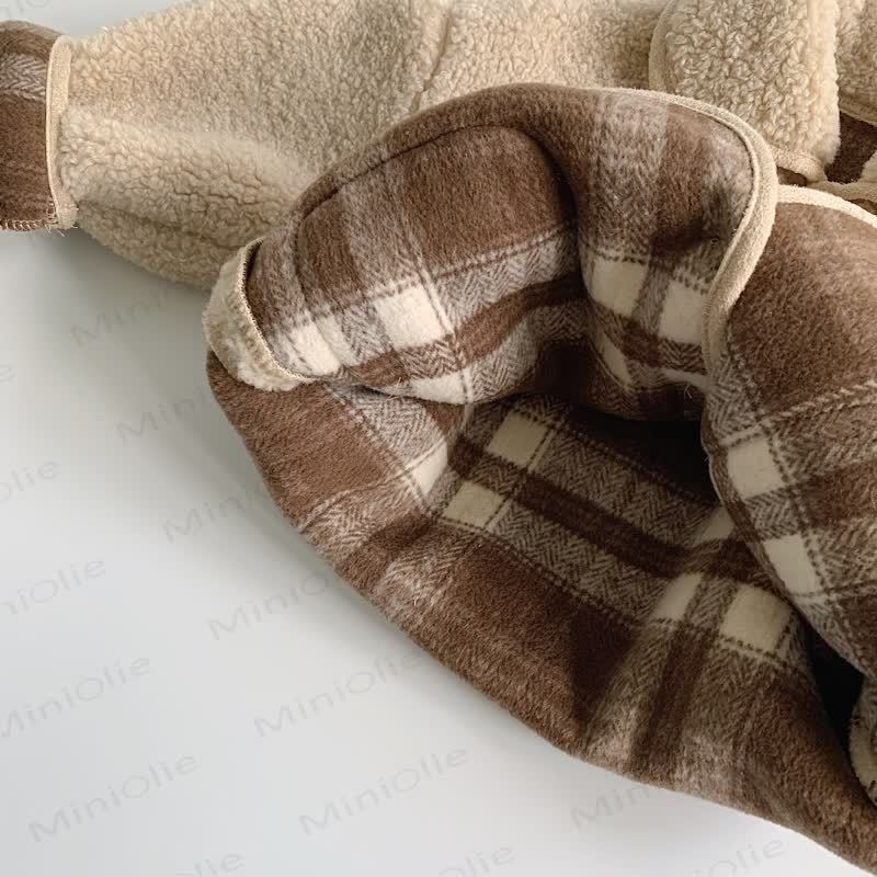  Baby Solid Color Sherpa Lapel Outerwear - image 7