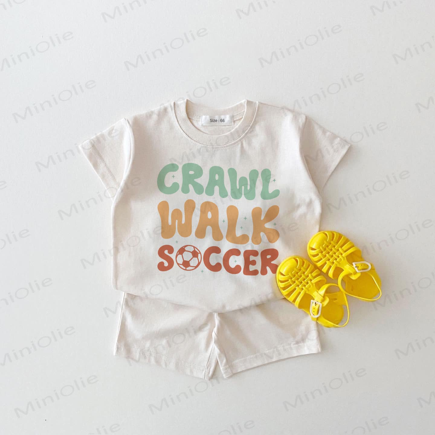 CRAWL WALK SOCCER Baby White 2-piece Set - White - 18-24M - image 1