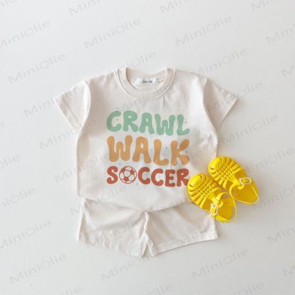 CRAWL WALK SOCCER Baby White 2-piece Set - White - 18-24M - image 1