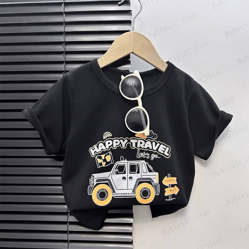 Toddler Cartoon Print Boxy T-Shirt - Black Car - 4-5T - image 9