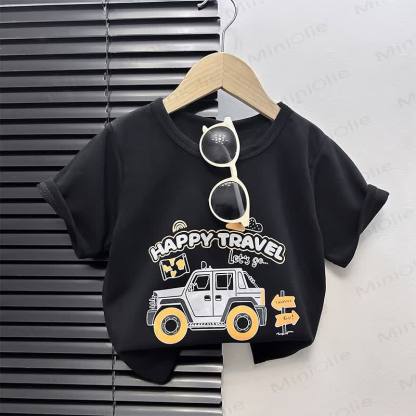 Toddler Cartoon Print Boxy T-Shirt - Black Car - 4-5T - image 9