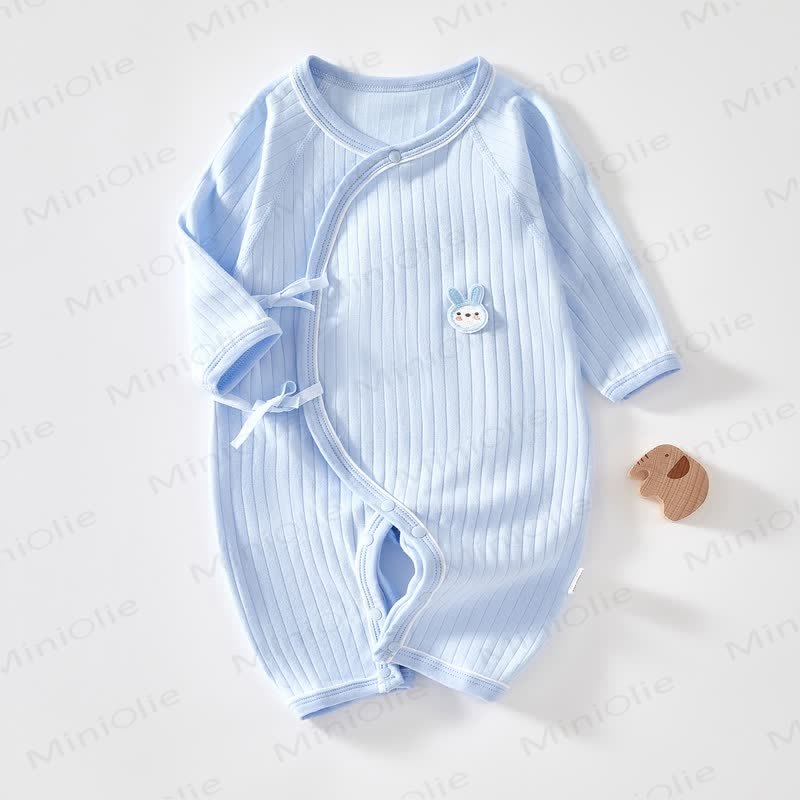 Baby Bunny Seamless Kimono Romper - Blue - 3-6M - image 3