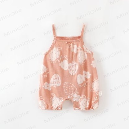 Baby Soft Suspender Romper - Strawberry - 3-4T - image 7