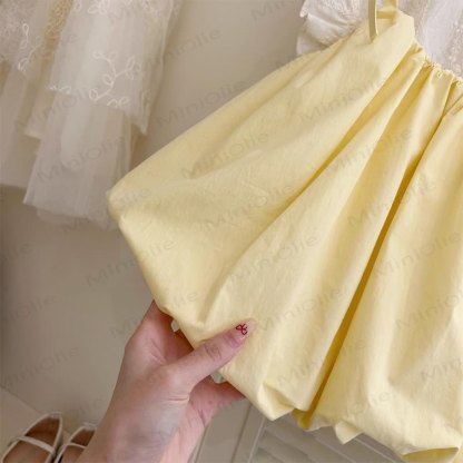 Toddler Girl Cotton Bow Dress or White Vest - image 4
