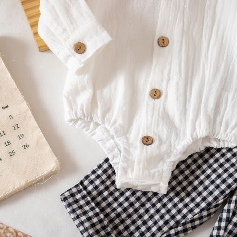 Baby Boy Gentleman Plaid Bodysuit Overalls 2-piece Set - image 10