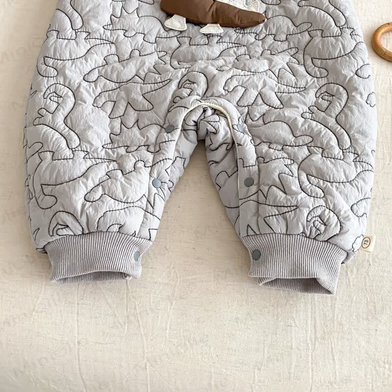 Baby Dinosaur Quilted Fleece Romper - image 5