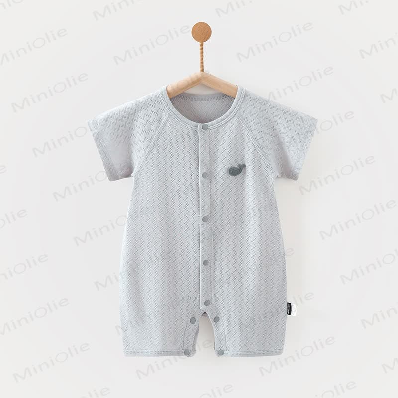 Baby Pure Cotton Textured Romper - Blue - 18-24M - image 4