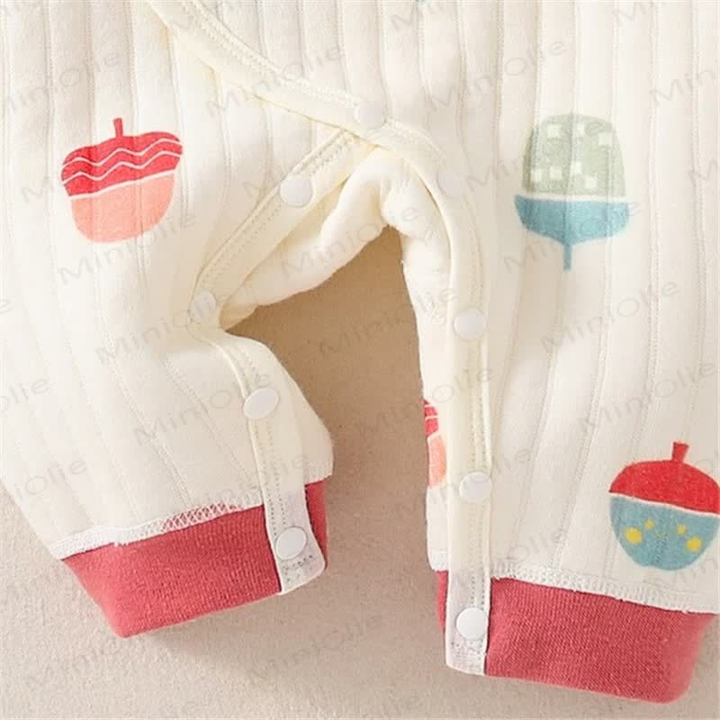 Baby Newborn Pinecone Kimono Seamless Romper - image 5