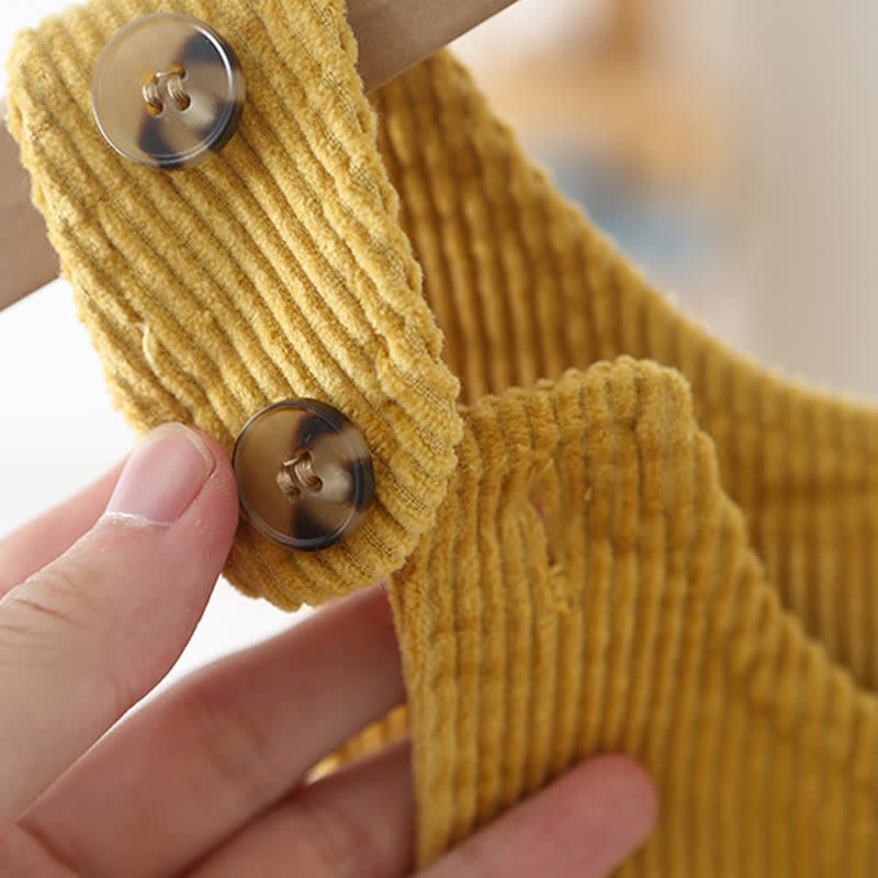 Toddler Solid Color Corduroy Neutral Overalls - image 8