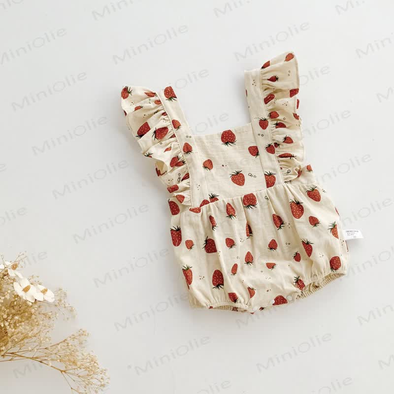 Baby Strawberry Ruffle Vintage Bodysuit - image 4