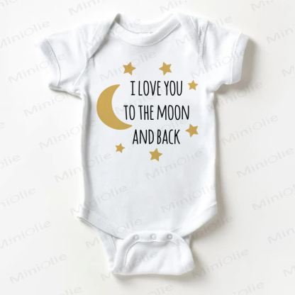 I LOVE YOU TO THE MOON AND BACK Baby White Bodysuit - White - 18-24M - image 1
