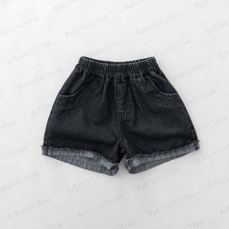 Toddler Washed Cotton Solid Color Shorts - Grey - 6-7T - image 4