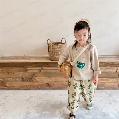 Toddler Retro Flower Loose Pants - image 7