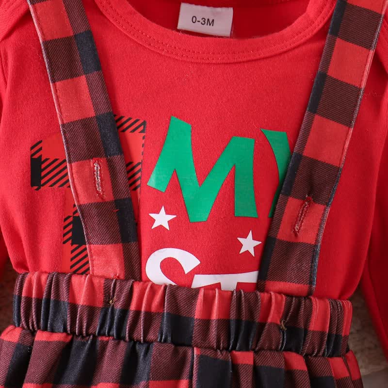 MY 1ST CHRISTMAS Baby Plaid 2-Piece Set with Hat - image 10