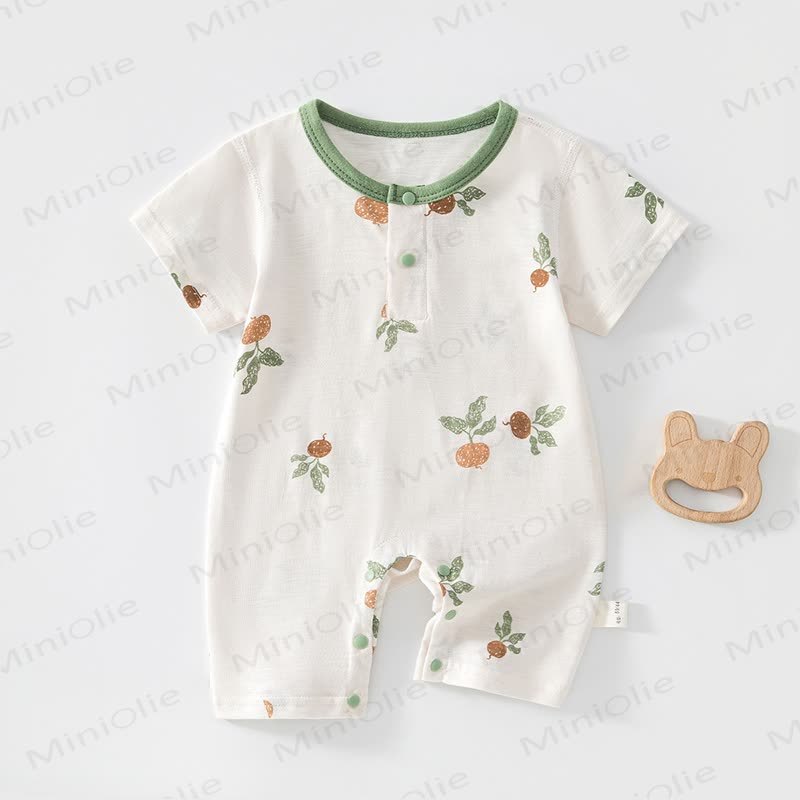 Baby Cotton White Short Sleeves Romper - White Beet - 18-24M - image 3