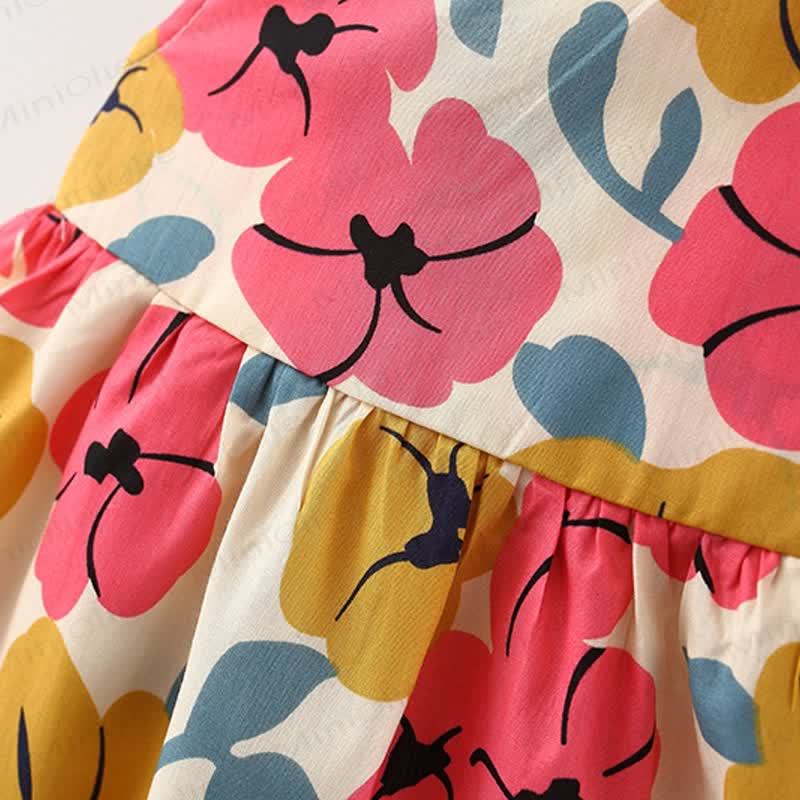 Baby Bowknot Florals Dress with Hat - image 8